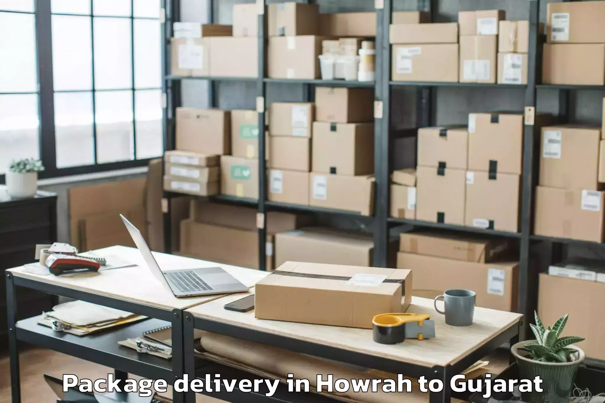 Easy Howrah to Kadod Package Delivery Booking